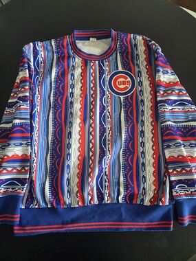 ​Chicago Cubs Retro Geometric All Over Print Sweatshirt XL Success Brand